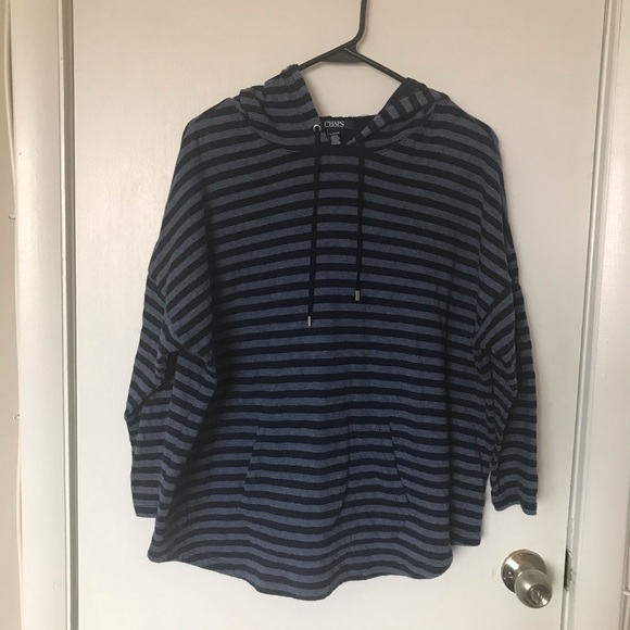 Chaps Sweaters - Chaps Hooded Striped Sweater - Size XL